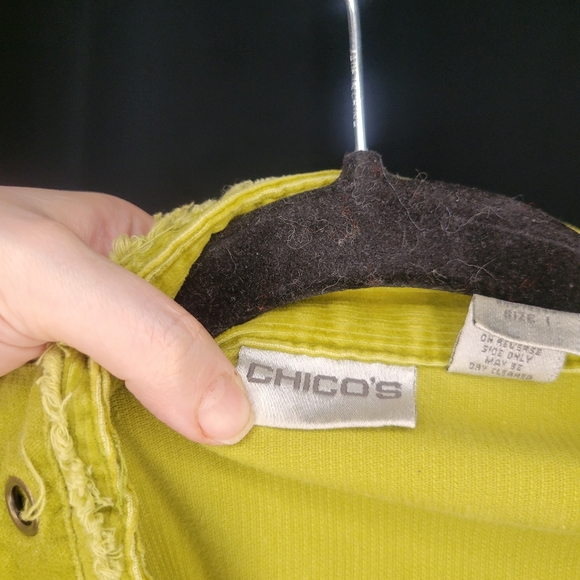 Unique Distressed Chicos Corduroy Jacket with Brass Trim - Picture 7 of 8